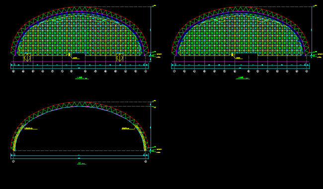 濉溪跨度110米，拱高35_7米煤棚网架